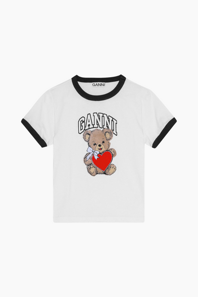 Basic Jersey Bear Small T-Shirt T4061 - Bright White - GANNI