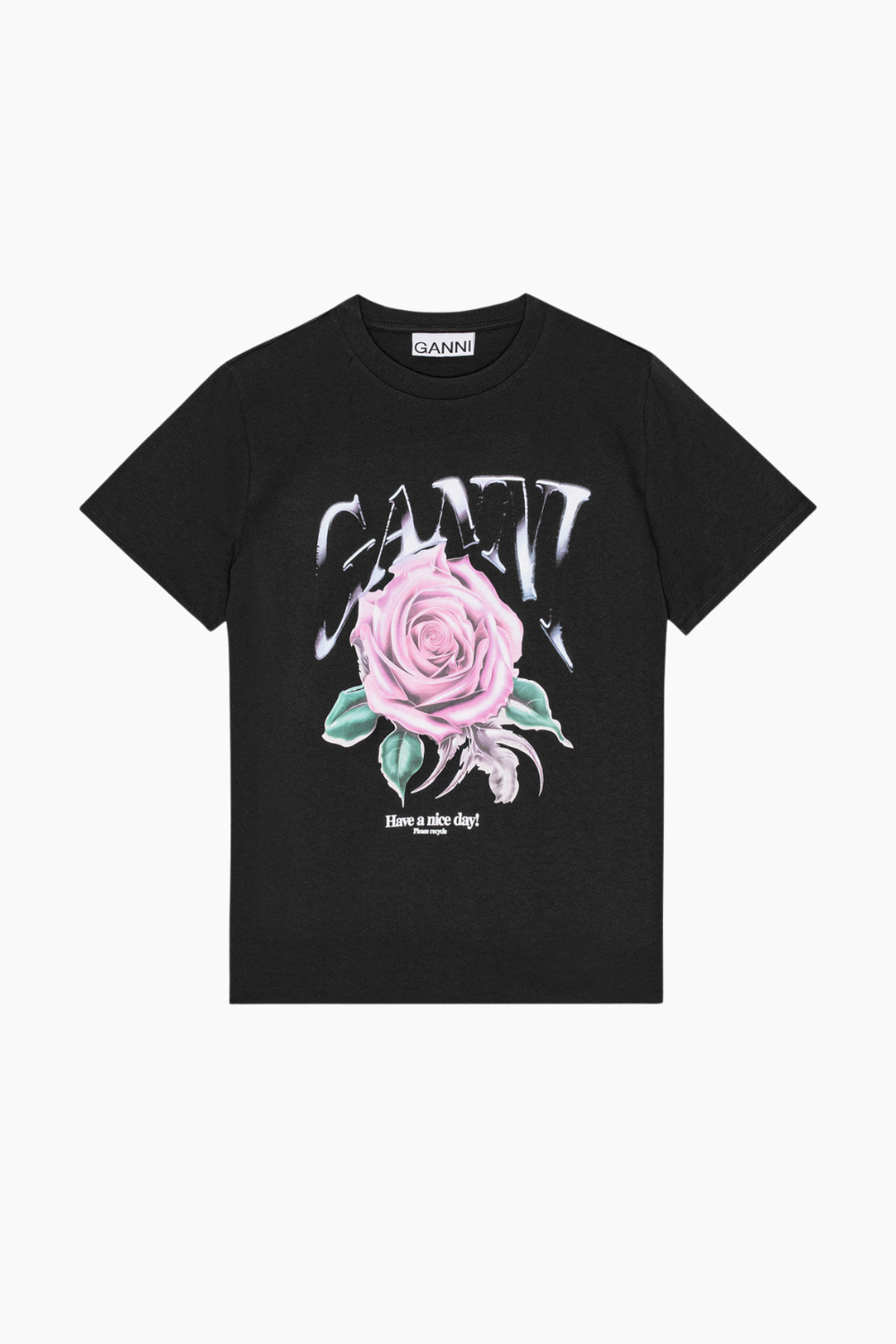 Basic Jersey Rose Relaxed T-Shirt T4002 - Phantom - GANNI