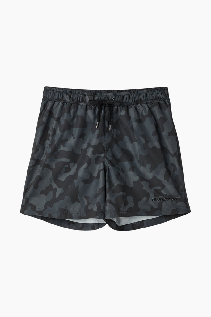 Camou Swim Shorts - Black Camou - H2O Fagerholt