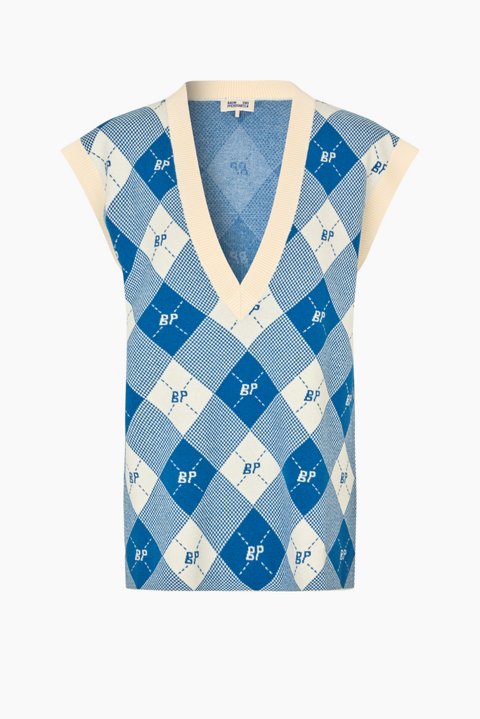 Castella Vest - Federal Blue Check - Baum und Pferdgarten