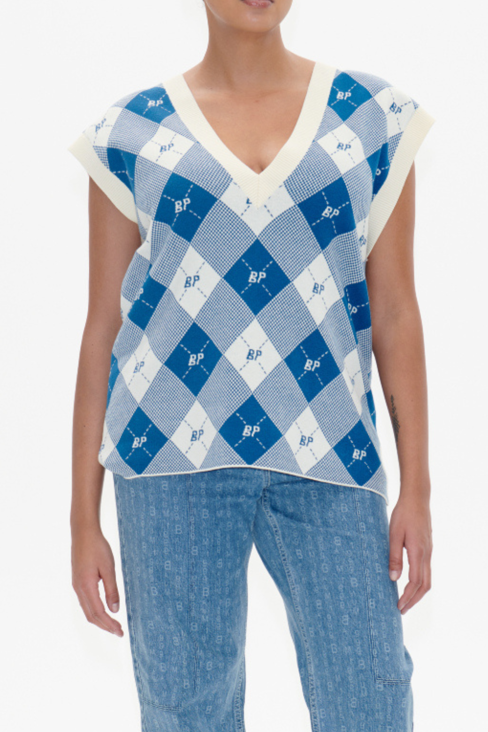 Castella Vest - Federal Blue Check - Baum und Pferdgarten