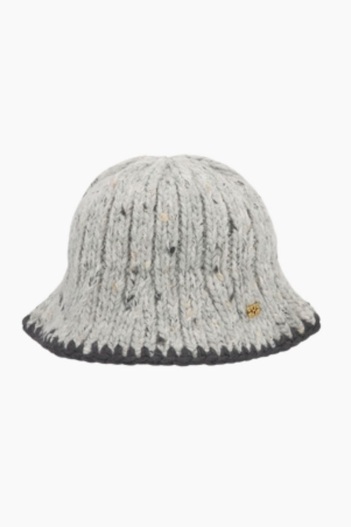 Chunky Marled Handknit Bucket Hat A6304 - Paloma Melange - GANNI