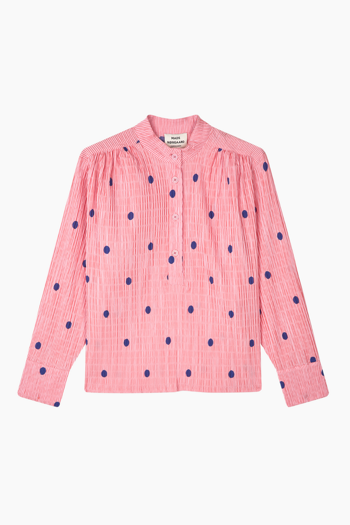 Crinckle Pop Bara Shirt AOP - Dot AOP/Candy Pink - Mads Nørgaard