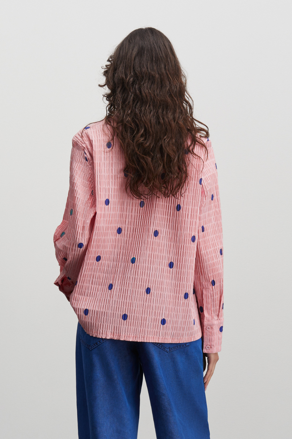 Crinckle Pop Bara Shirt AOP - Dot AOP/Candy Pink - Mads Nørgaard