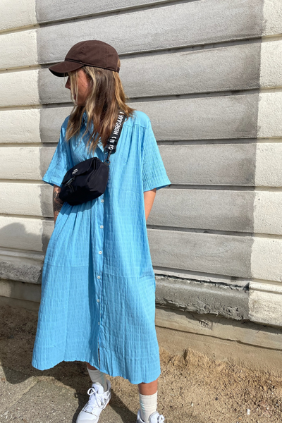 Crinckle Pop Canaria Dress - Alaskan Blue - Mads Nørgaard