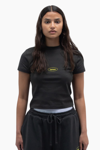 Cropped Women's Tee - Vintage Black - bareen