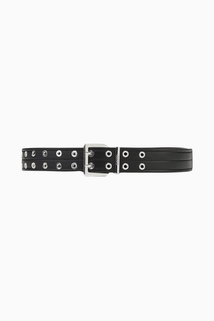 Double Eyelet Belt A6586 - Black - GANNI