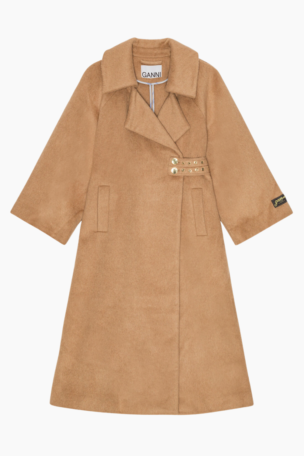 Double Face Wool Coat - Latte - GANNI