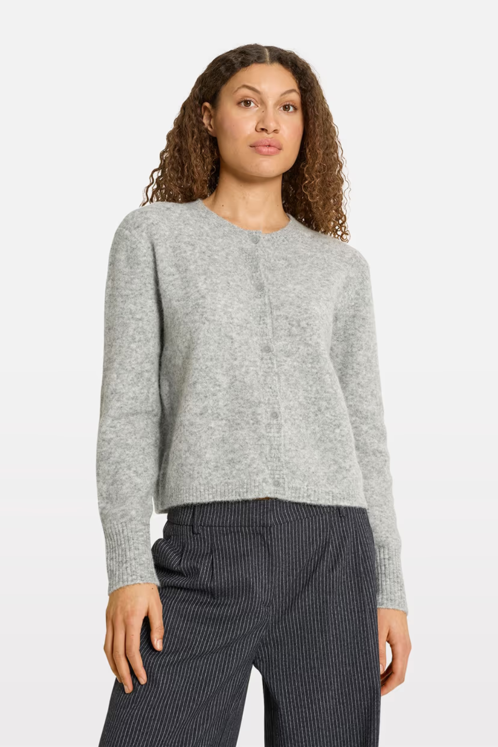 Enada LS Cardigan - Light Grey Mel - Envii