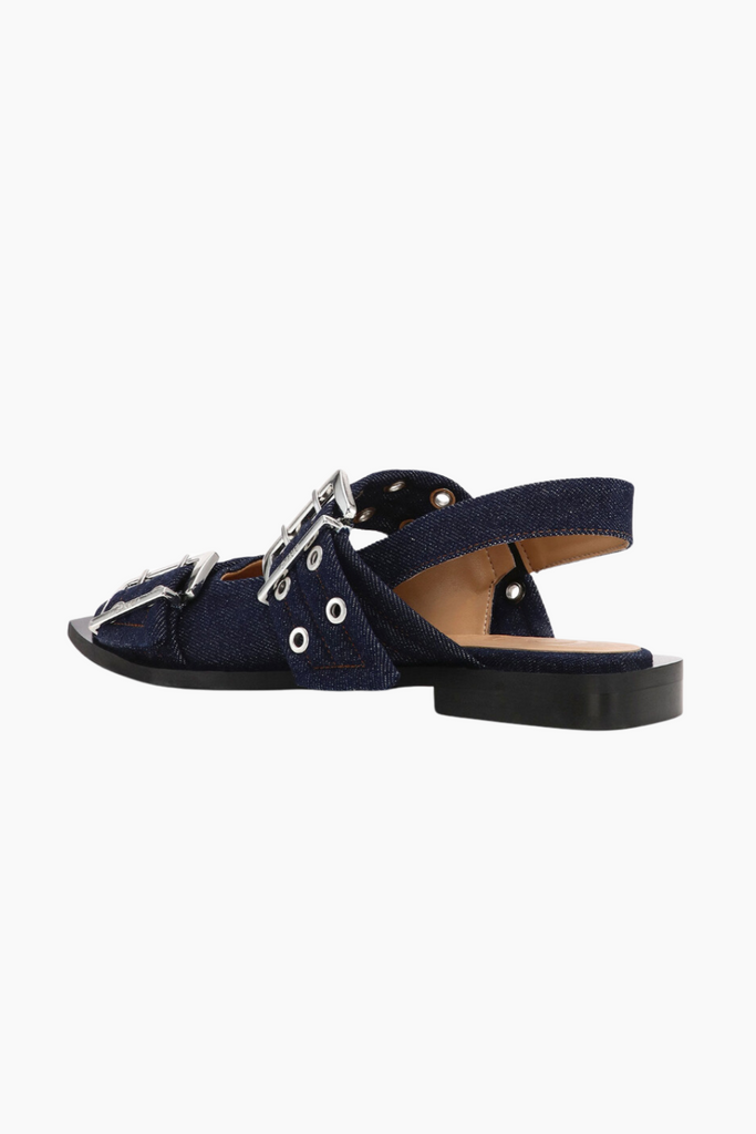 Feminine Buckle Ballerina Denim S2797 - Dark Navy - Ganni