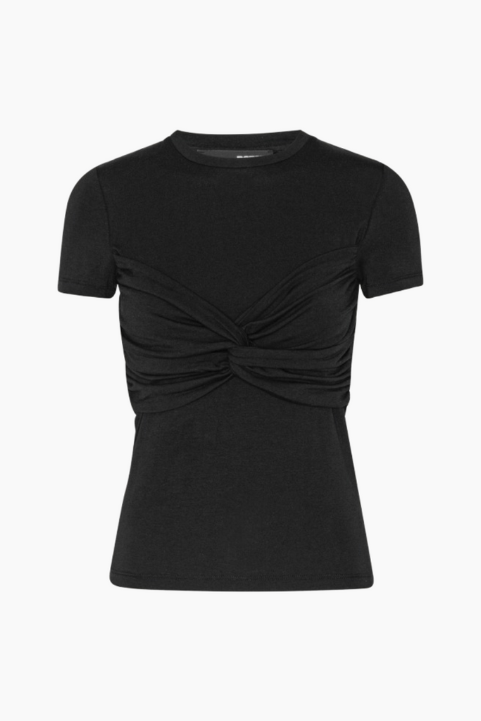 Fitted Twisted T-Shirt - Black - ROTATE