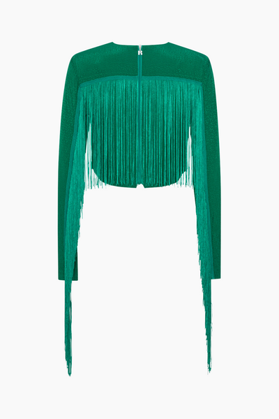 Fringe Long Sleeve Top - Bosphorus - ROTATE