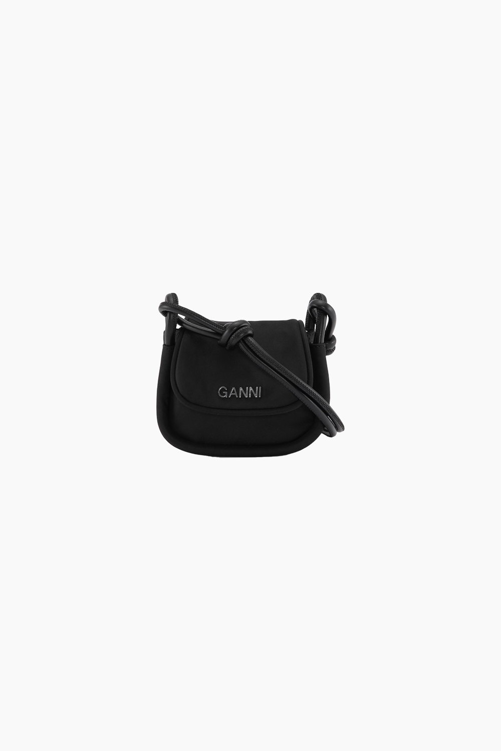 Knot Mini Flap Over A4908 - Black - GANNI