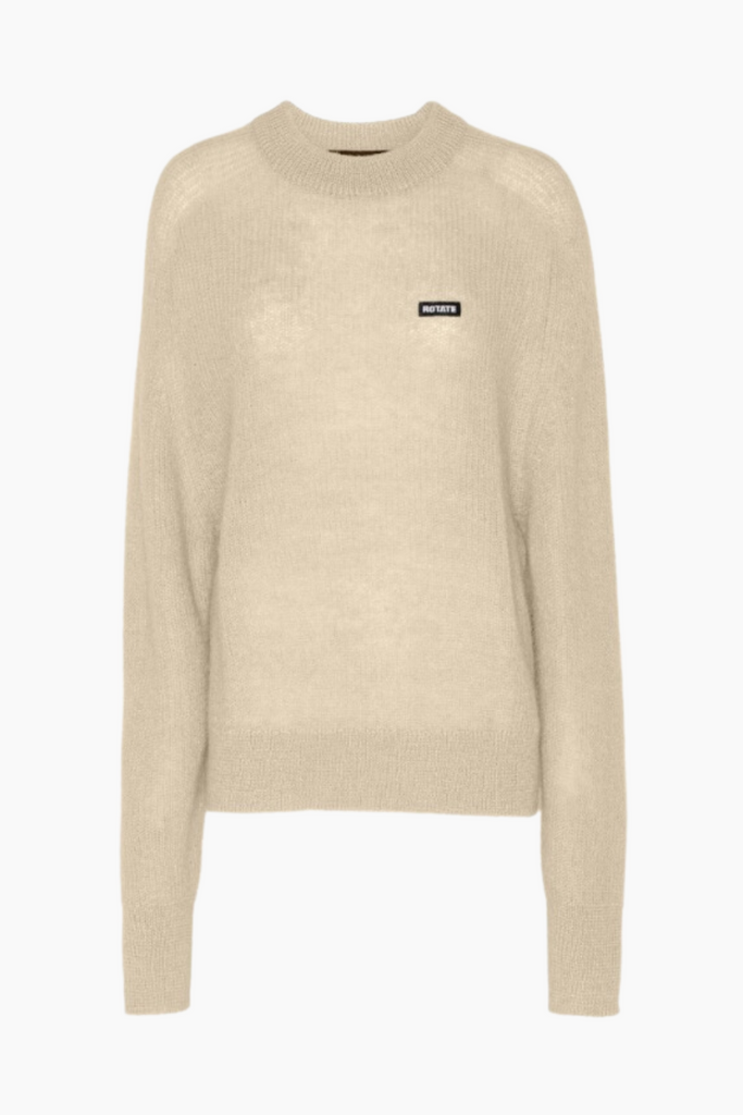 Light Knit Logo Sweater - Parchment - ROTATE