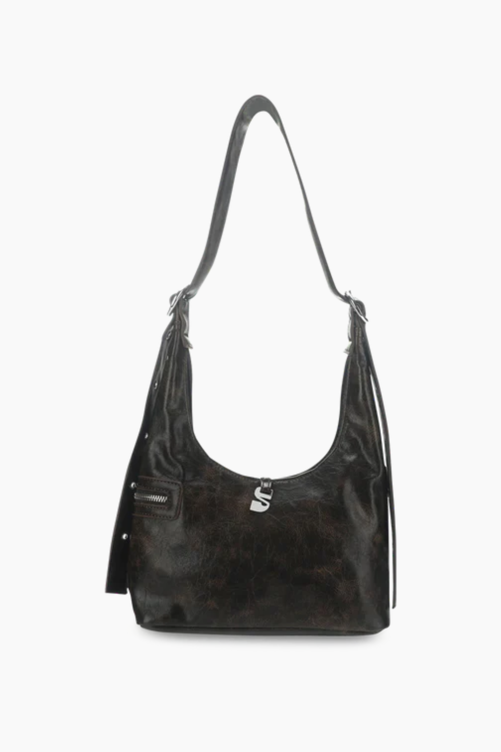 Lotta Shoulder Bag - Brown Cracked - Silfen Studio