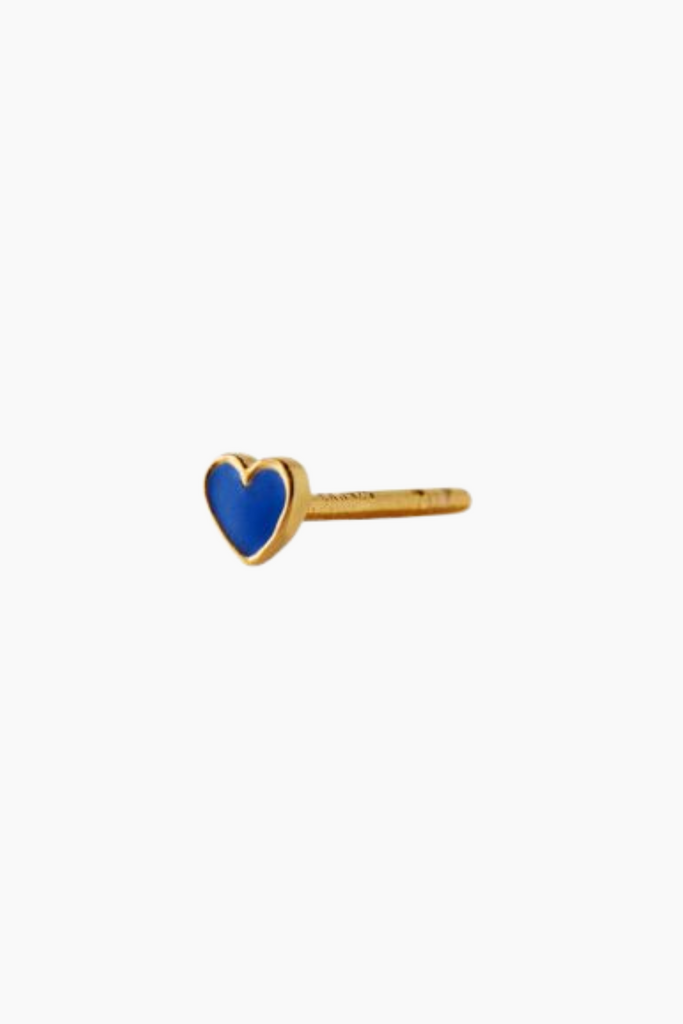 Petit Love Heart Cobalt Blue Enamel - Gold - Stine A