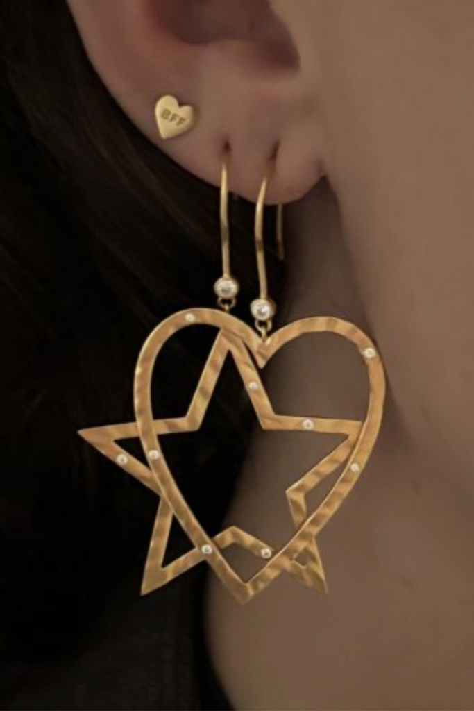 Power Heart Earring - Gold - Stine A