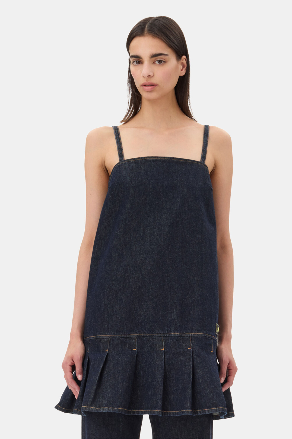 Rinse Denim Strap Mini Dress J1622 - Rinse - GANNI