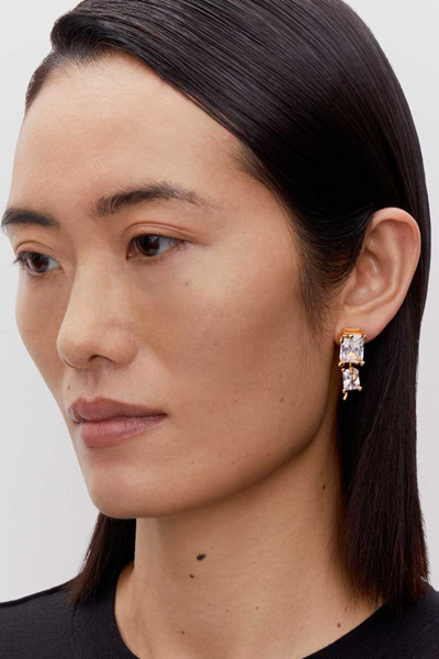 Roppongi Drop Earring - Goldplated Silver - Maria Black