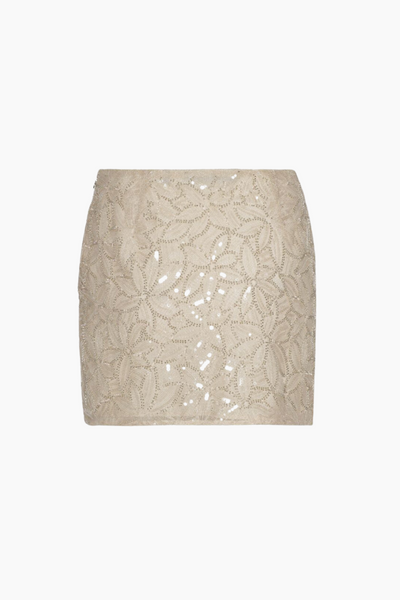 Sequin Mini Skirt - Silver Birch - ROTATE