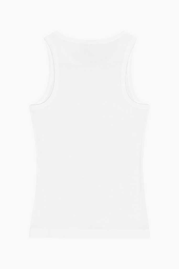 Soft Cotton Rib Tank Top T3897 - Bright White - GANNI