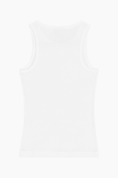 Soft Cotton Rib Tank Top T3897 - Bright White - GANNI