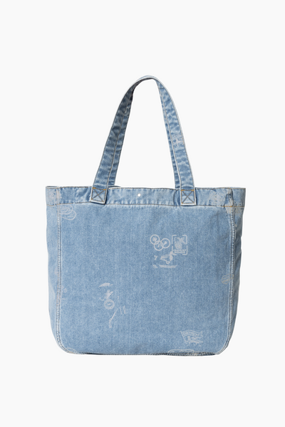 Stamp Tote Bag - Stamp Print, Blue (Bleached) - Carhartt WIP