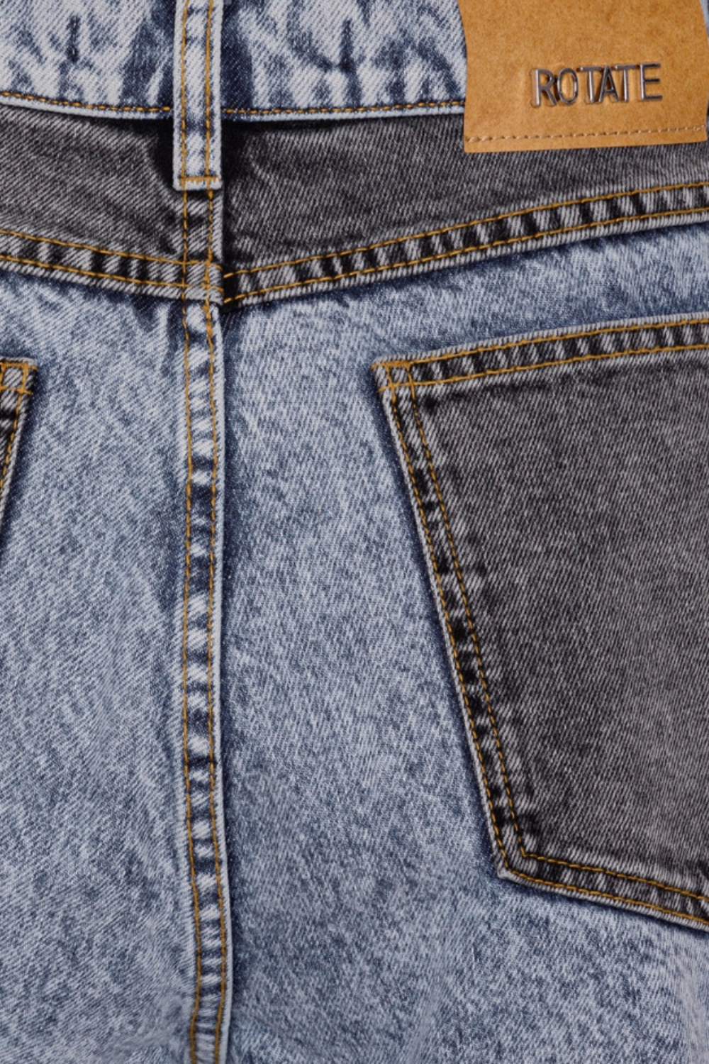 Straight Patchwork Jeans - Medium Blue Denim - ROTATE