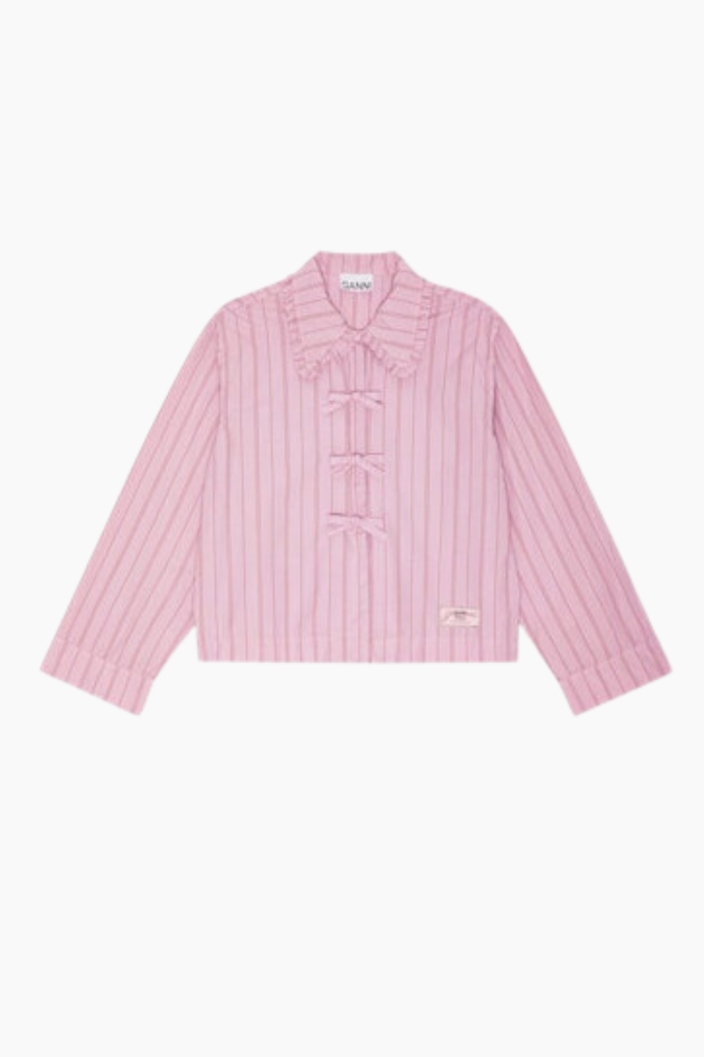 Stripe Cotton Pyjamas Shirt W0326 - Lilac Sachet - GANNI