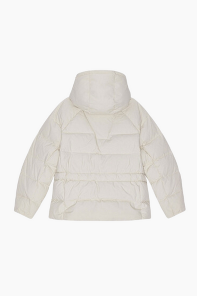 Tech Seersucker Oversized Puffer Jacket F9690 - Tofu - GANNI