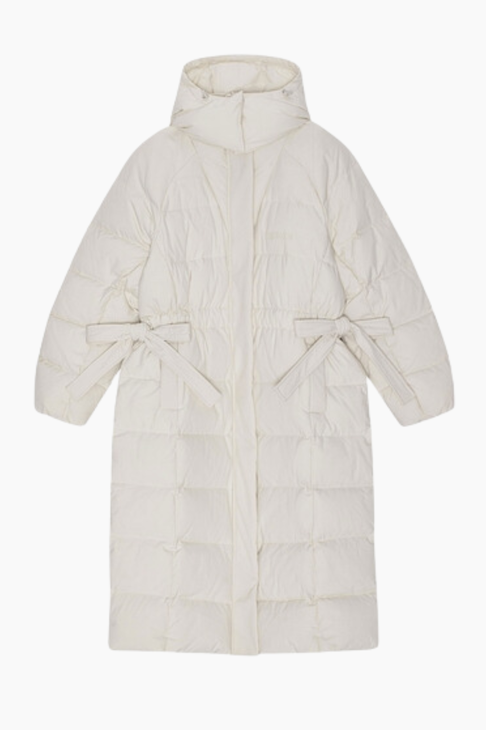 Tech Seersucker Puffer Coat F9689 i farven Tofu fra GANNI