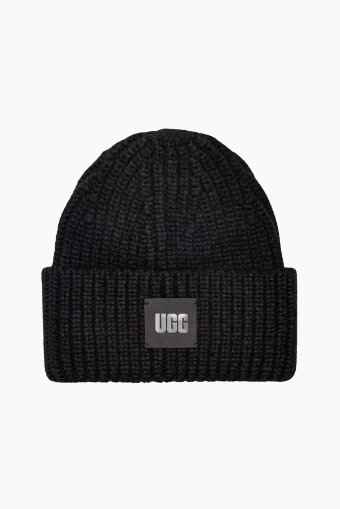 W Chunky Rib Beanie - Black - UGG