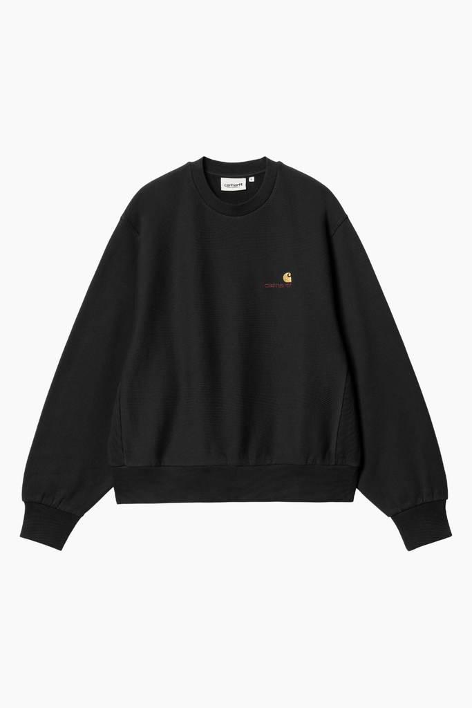 W' American Script Sweat - Black - Carhartt WIP