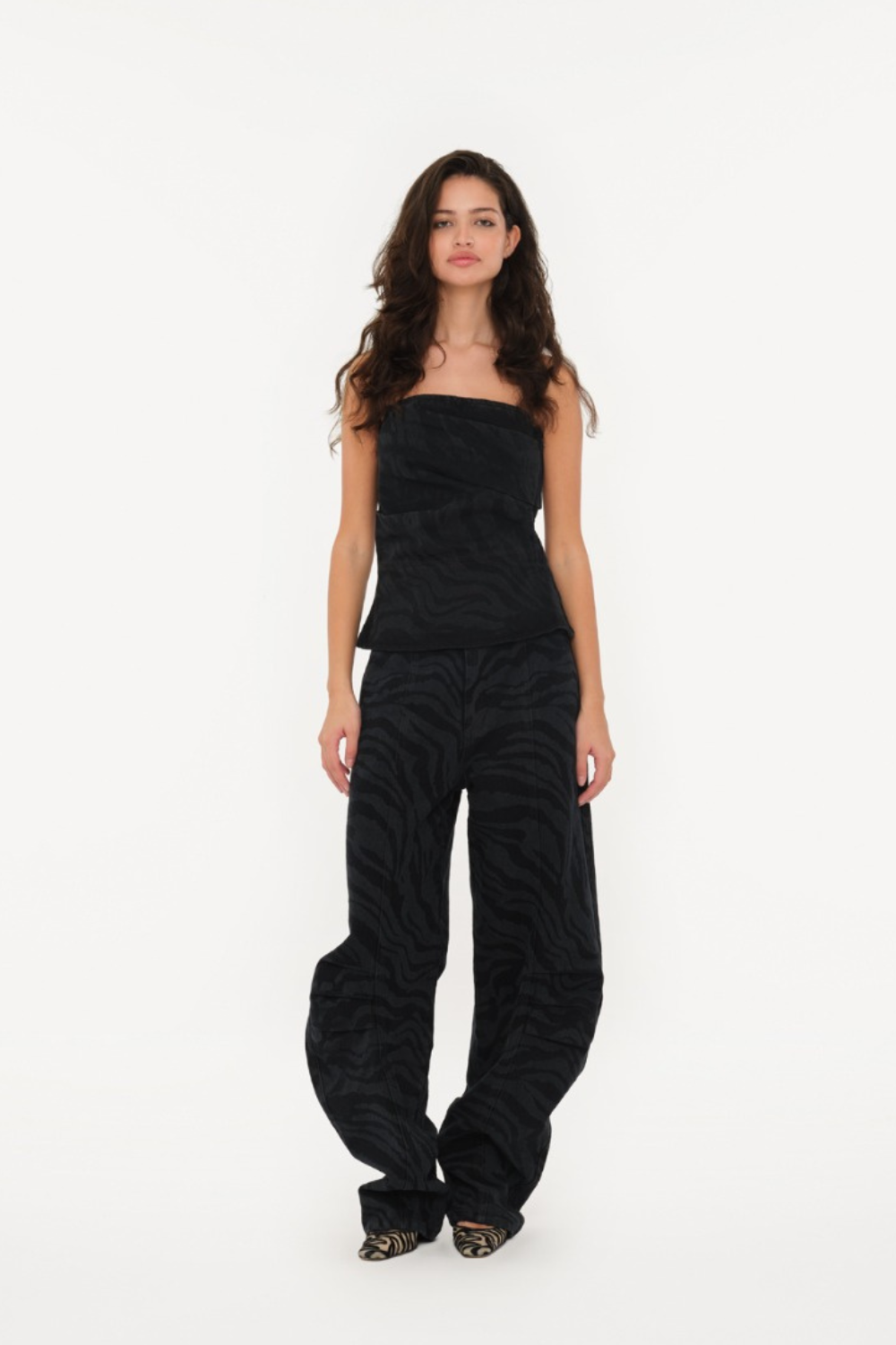 Zebra Twill Cargo Pants - Black Washed - ROTATE