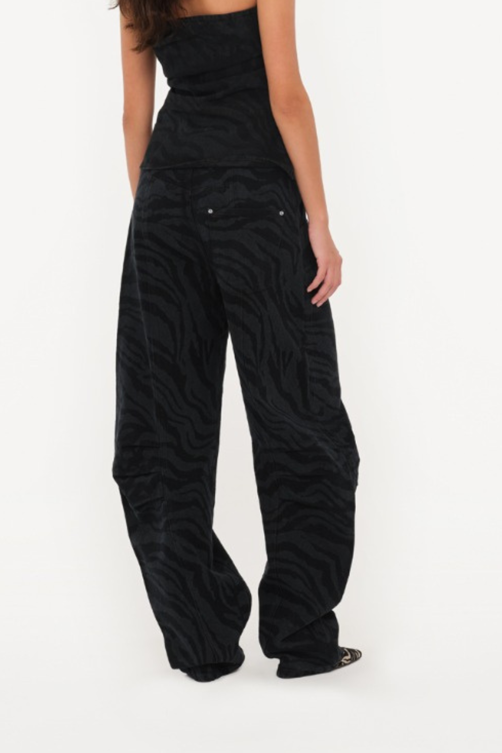 Zebra Twill Cargo Pants - Black Washed - ROTATE