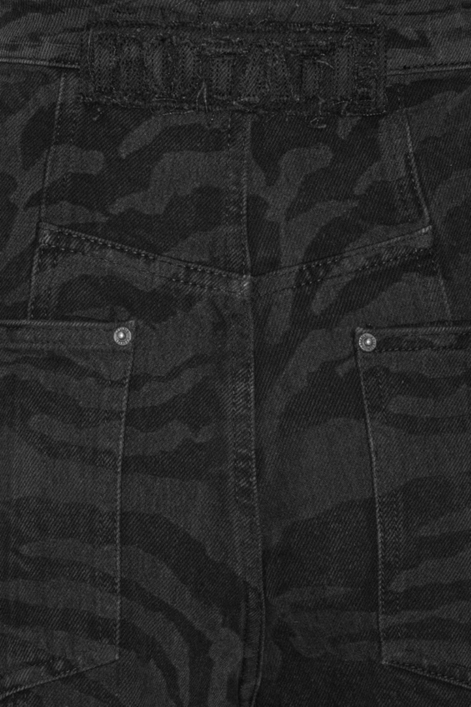 Zebra Twill Cargo Pants - Black Washed - ROTATE